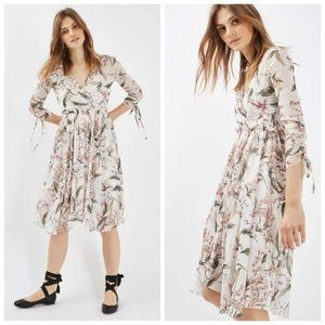 Topshop Lily Floral Printed Midi Dress